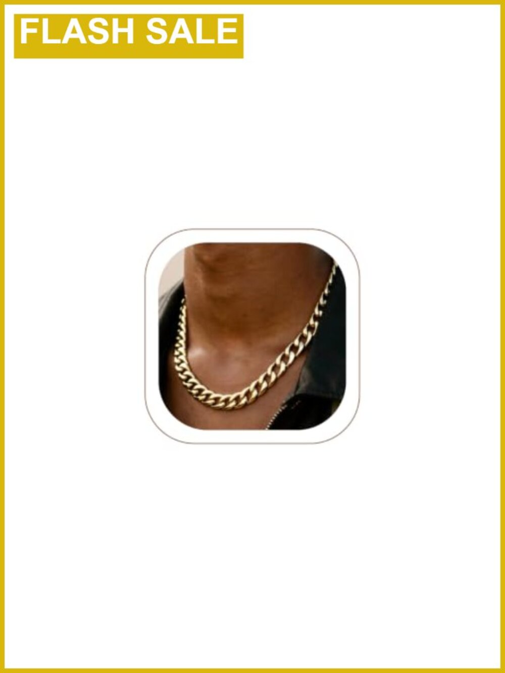 Mens 18K Gold Plated Cuban Link Chain Necklace Stainless Steel
